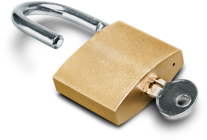 Open Padlock and Key